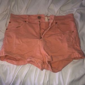 Garage peach jean shorts